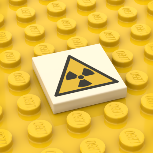 Radioactive Sign on 2 x 2 Tile