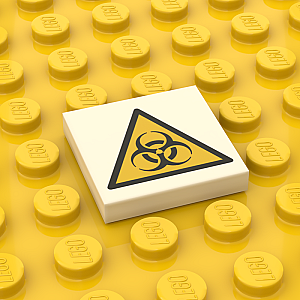 Biohazard Sign on 2 x 2 Tile