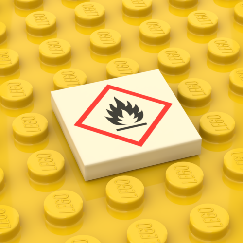 Flammable Sign on 2 x 2 Tile
